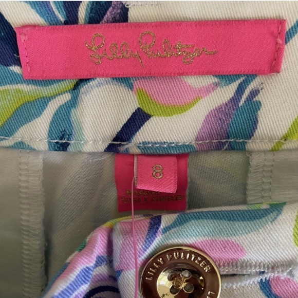 NWT Lilly Pulitzer Callahan Stretch Short Resort White Shell Beach Size 8 - Picture 6 of 7